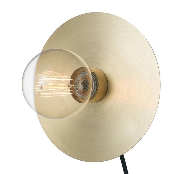 Braidy Warm Gold Plug-in Wall Sconce with Cord Cover - #610N9