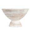 Whitewashed Mango Wood Pedestal Serving Bowl