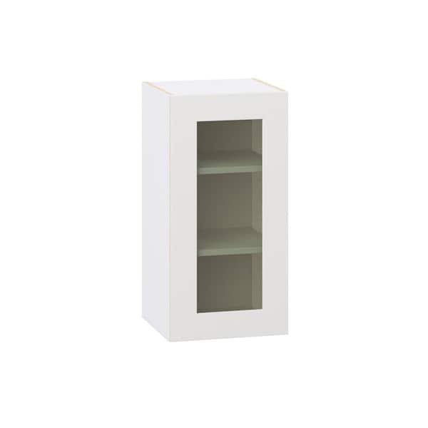 J COLLECTION Roseland 15 in. W x 14 in. D x 30 in. H Assembled Shaker Glass Door Specialty Wall Kitchen Cabinet in Warm White