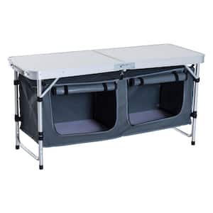 48 in. Aluminum Folding Camping Table with Carrying Handle And Storage Organizer