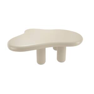 Modern 49 in. White Specialty Shape Composite Top Coffee Table with 2 Pieces