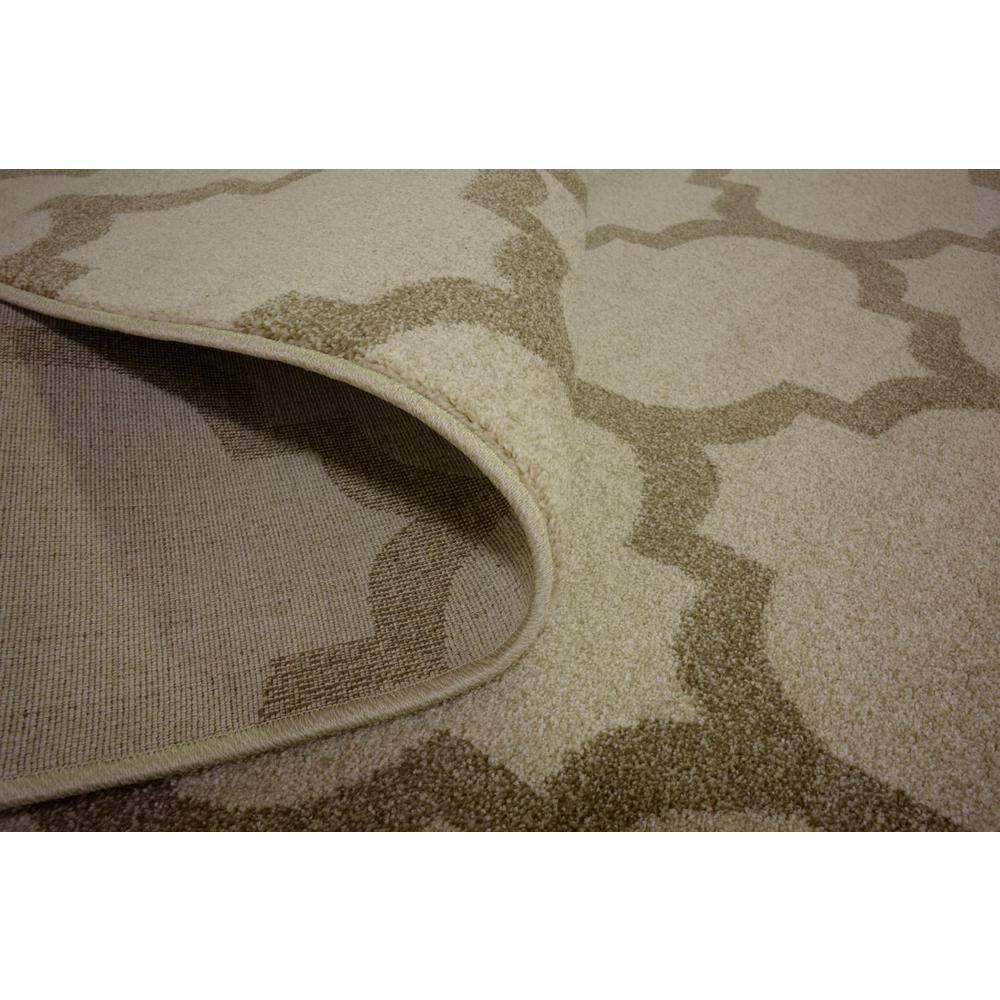 Beige and Light Brown Trellis 9' x 12' Easy-Care Synthetic Rug