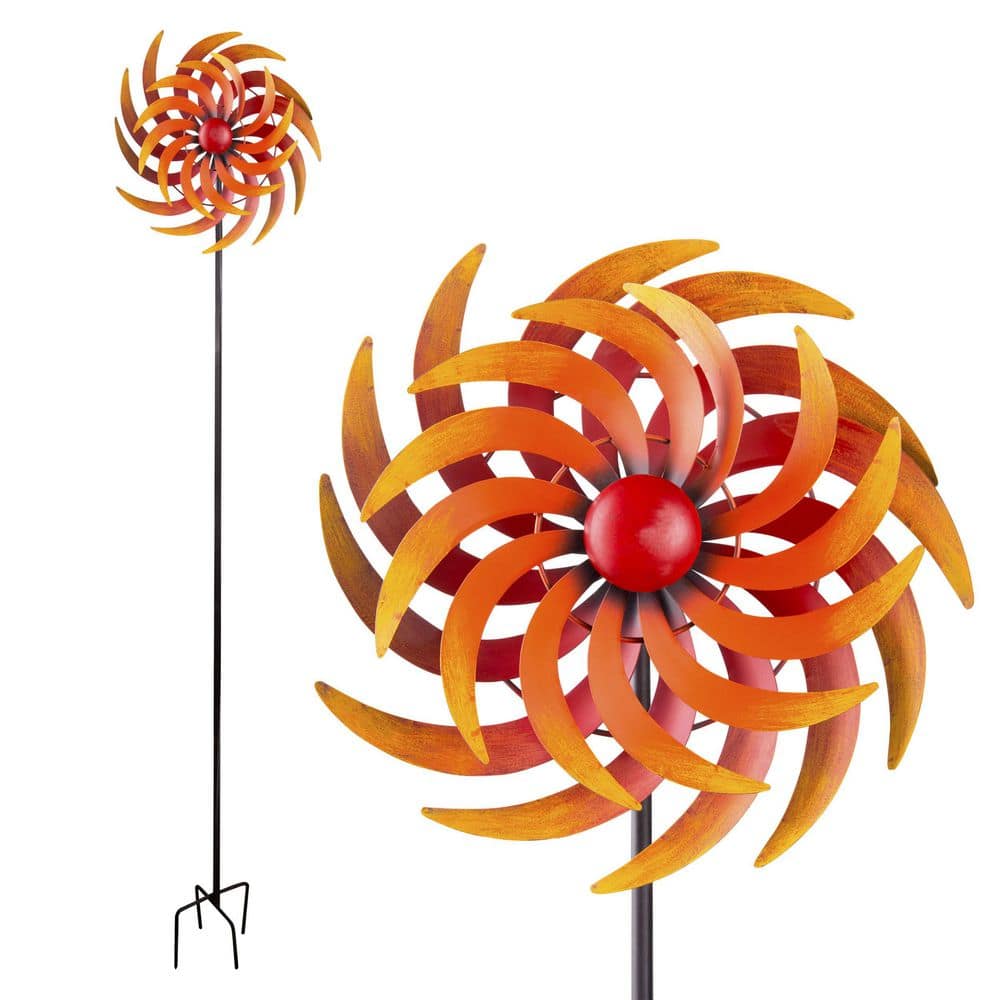 Alpine Corporation 75 in. Tall Outdoor Dual Metal Rustic Garden