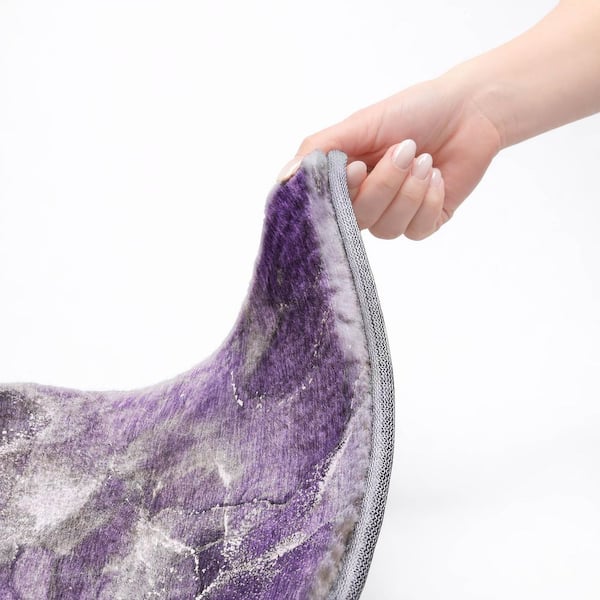 Dream Shag Premium Machine Washable Abstract ADS518 Purple 8 ft. x 10 ft. Area Rug