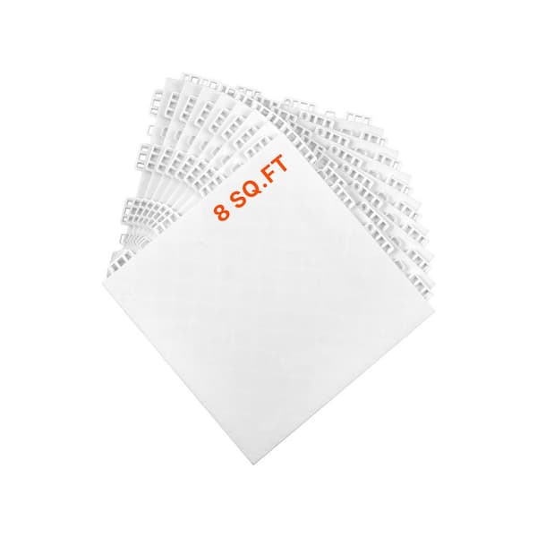 Dryland Tiles for Hockey Floor Mat, 12 x 12 in. Interlocking Versatile Training Surface(Ash Gray, 8 sq. ft. /Box), 8 Pcs