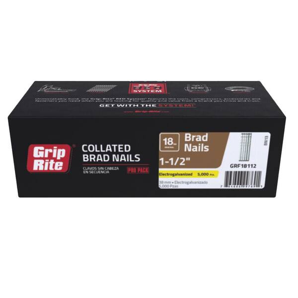Grip-Rite 1-1/2 In. X 16-Gauge Electrogalvanized Finish Nails 1000 Per