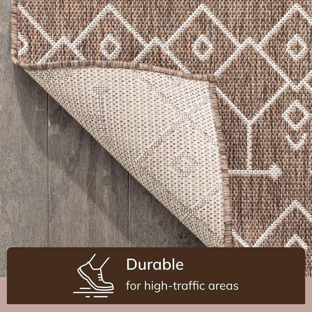 Taupe Synthetic 5' x 7' Easy-Care Rectangular Area Rug