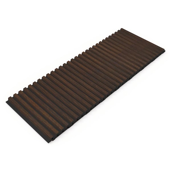 2/5 in. x 1 ft. x 1/3 ft. Brown WPC 3D Vinyl Wall Paneling for Interior Wall Decor (1-Pack)