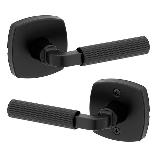 Kwikset Mirada Matte Black Midtown Hall/Closet Door Handle 720MAL