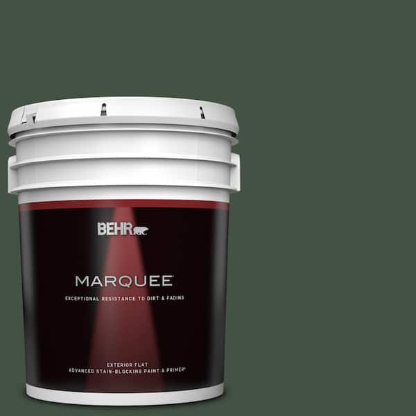 BEHR MARQUEE 5 gal. #ECC-48-3 Lush Grass Flat Exterior Paint & Primer