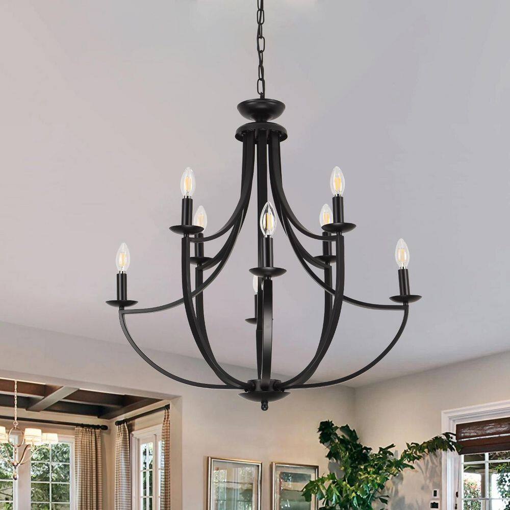 Mid-Century 8-light Black Branch Retro Candlestick Chandelier for Living Room price history on PriceWatchPro