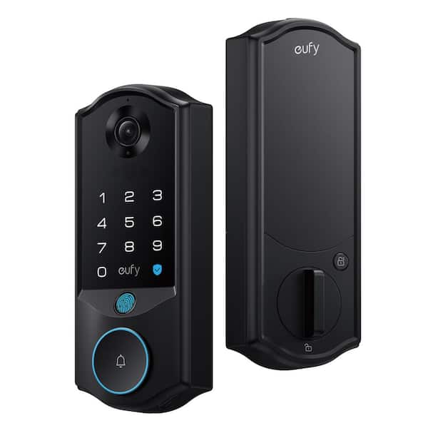 FamiLock E40 Black Thumb-Turn Smart Lock Deadbolt with Facial Recognition and Compatible with Matter