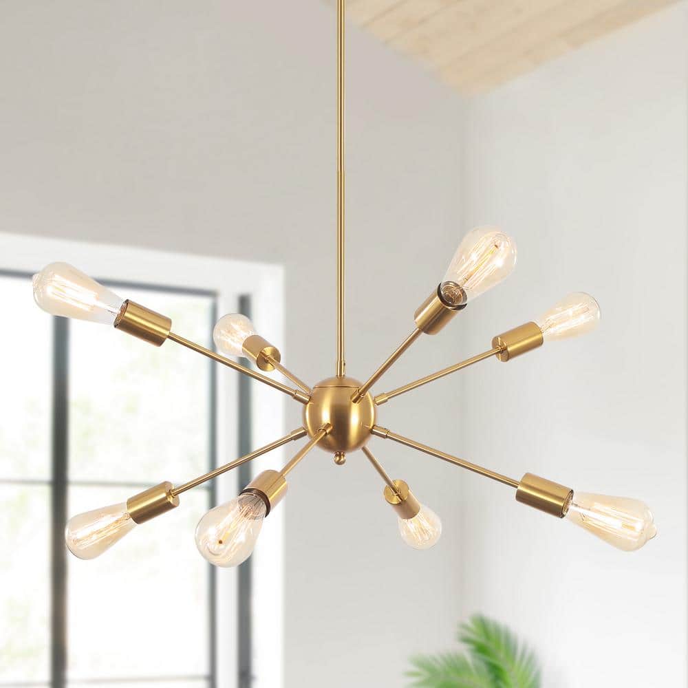 Jamee 8-Light Gold Dimmable Sputnik Sphere Chandelier Modern Farmhouse Chandelier, Kitchen Light Fixtures Pendant price history on PriceWatchPro
