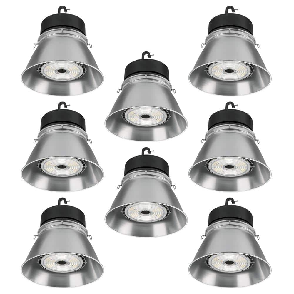 8-Pack 13.4 in. High Output 22,000 Lumens 185-Watts Round Integrated LED Hi