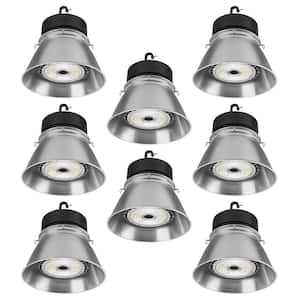 13.4 in.  High Output 22,000 Lumens 185-Watts Round Integrated LED High Bay Light Adjustable Beam Settings (8-Pack)