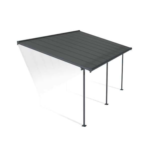 Sierra 10 ft. x 18 ft. Gray/Gray Aluminum Patio Cover