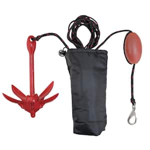 BoatTector Complete Grapnel Anchor Kit for Small Boats, Kayaks, PWC, Jet Ski, Paddle Boards, etc. - 3.5 lbs.