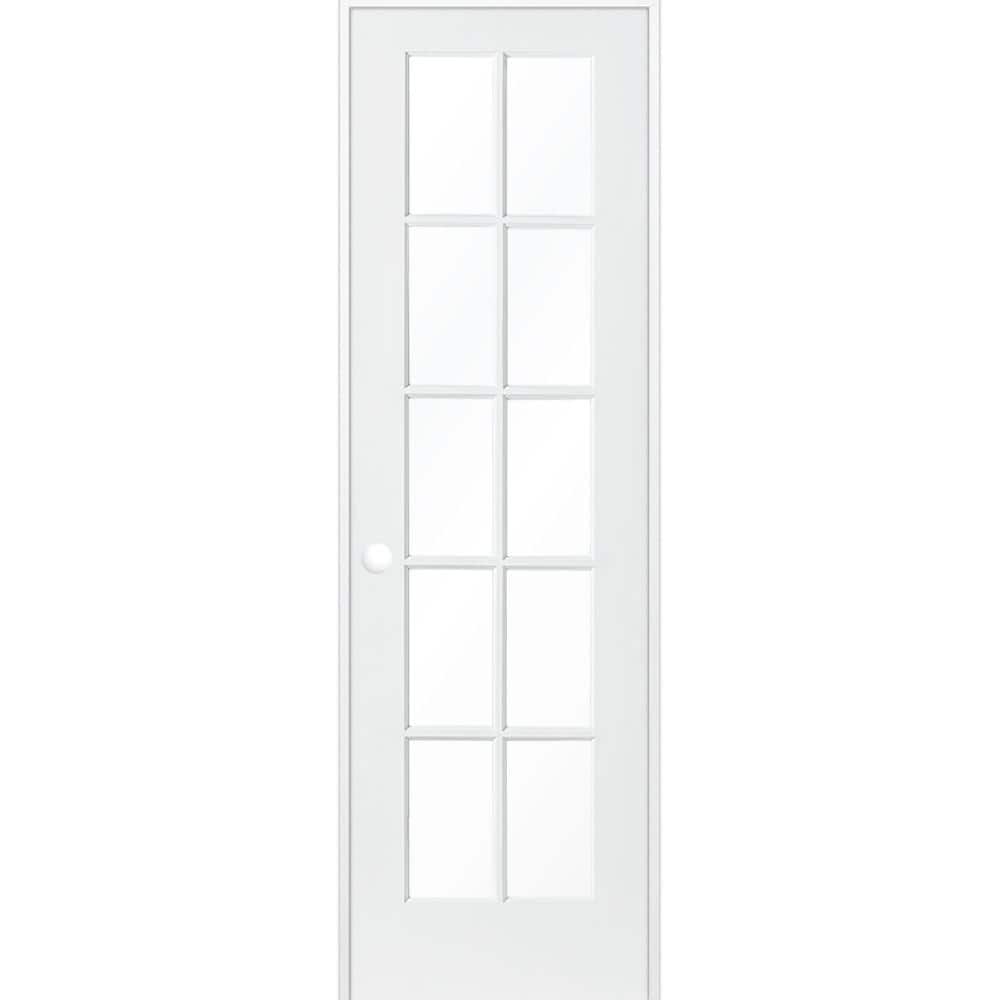 28 in. x 80 in. Shaker MDF Primed Wood Low-E Glass Right-Hand 10-Lite Clear Composite Single Prehung Interior Door price history on PriceWatchPro