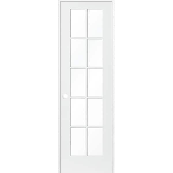 Krosswood Doors 28 in. x 80 in. Shaker MDF Primed Wood Low-E Glass ...