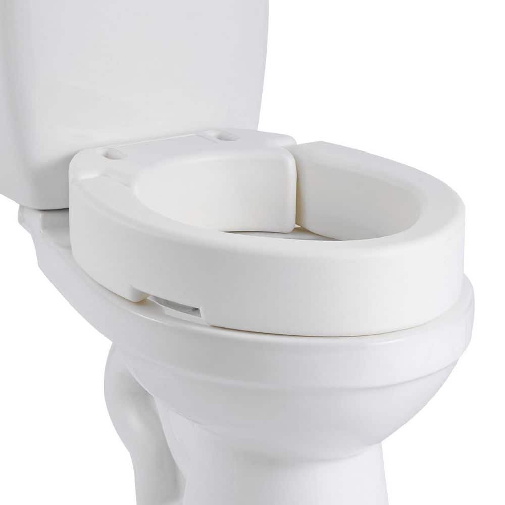 19.3 in. x 14.2 in. Elongated Toilet Seat in White, 300 lbs. Capacity, 3.5 in. Lift, Commode Riser with Enlarged Opening price history on PriceWatchPro
