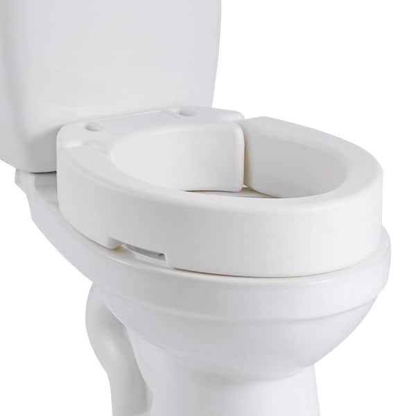 19.3 in. x 14.2 in. Elongated Toilet Seat in White, 300 lbs. Capacity, 3.5 in. Lift, Commode Riser with Enlarged Opening