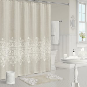 Leanna Polyester Linen Shower Curtain