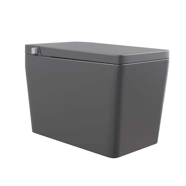Concorde Smart 1-Piece 1.28 GPF Single Top Flush Square Toilet in Matte Gray
