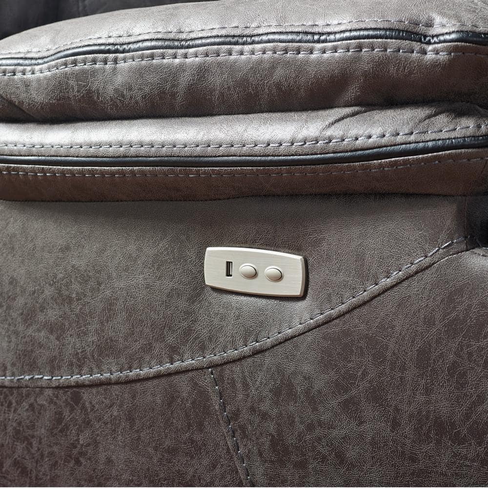 Smoke Gray Six-Piece Fabric Sectional with Pillow-top Arm