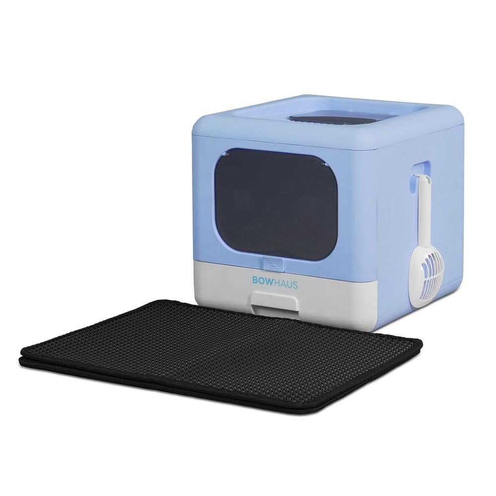 Blue Foldable 15.7 in. L x 17.3 in. W Plastic Cat Litter Box with Lid, Scoop, Mat and Odor Fitter price history on PriceWatchPro