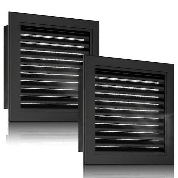 KIWDZFU 18 x 18 Aluminum Gable Vent Black with Screen 2 Pack Optimal Airflow Design Ideal for Attics and Sheds