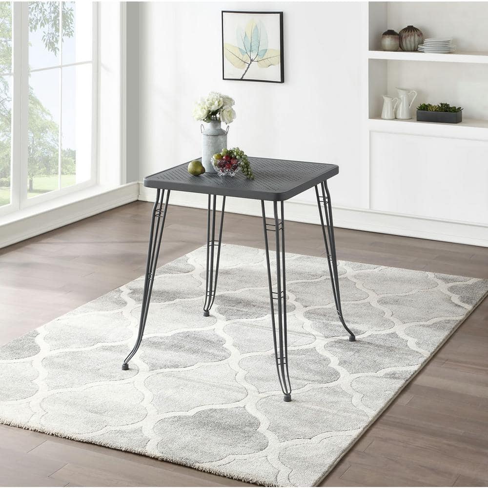 Gilbert 42" Gray Steel Square Industrial Pub Table