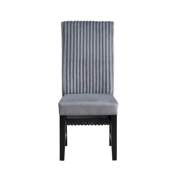 Acme Furniture Kini Gray/Black Fabric Side Chair (Set of 2