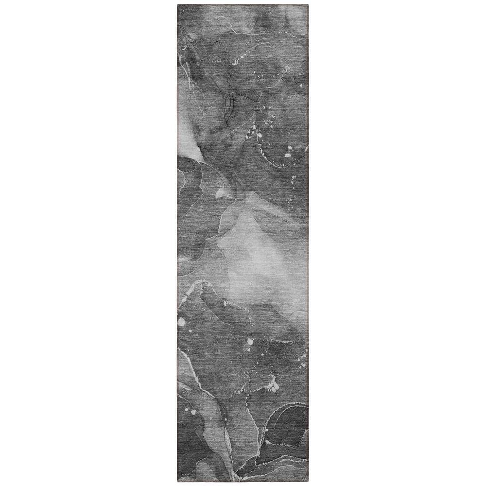 Gray 2 ft. x 8 ft. Woven Abstract Polyester Runner Indoor/Outdoor Area Rug price history on PriceWatchPro