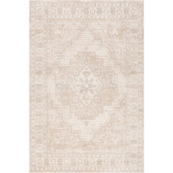 Elisabeth Medallion Beige 9 ft. x 12 ft. Indoor Area Rug