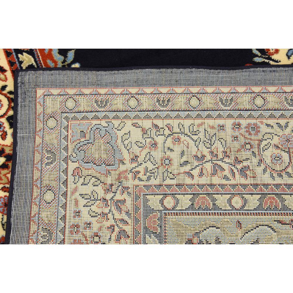 Navy Blue Medallion 8' x 10' Easy-Care Synthetic Rectangular Rug