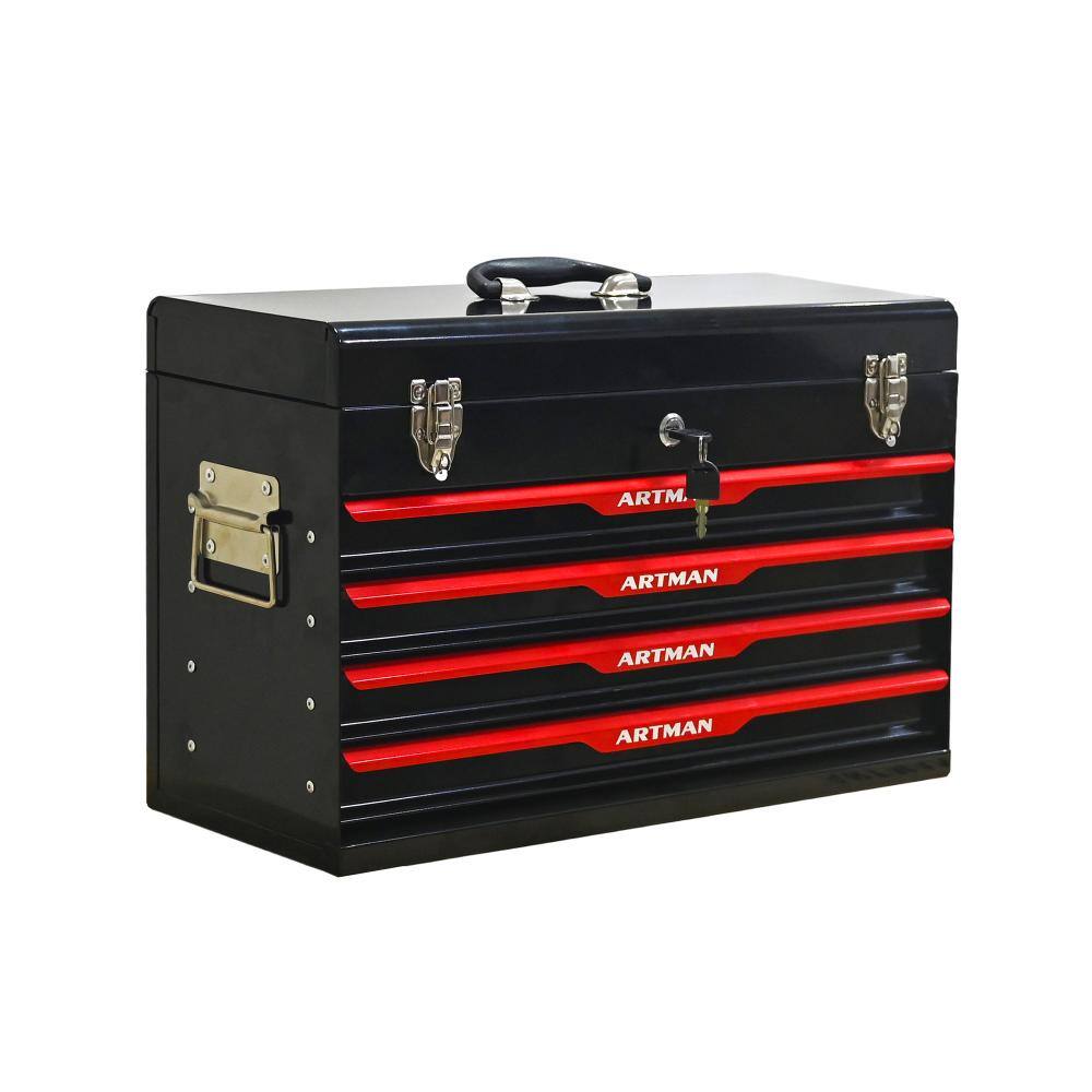 20 Inch Portable Steel Tool Box with Drawers, Lockable Metal Storage Organizer, Powder-Coated, Black price history on PriceWatchPro
