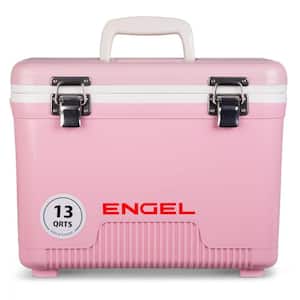 13 qt. Compact Durable Ultimate Leak Proof Outdoor Dry Box Cooler, Pink