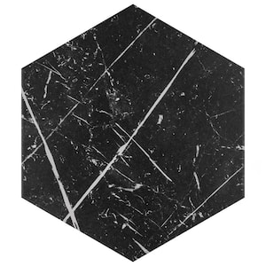Timeless Hex Marquina 8-5/8 in. x 9-7/8 in. Porcelain Floor and Wall Tile (11.5 sq. ft./Case)