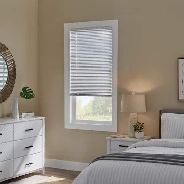 Unbranded Pre-Cut White Cordless Room Darkening 1 in. Slat Aluminum Blind 70 in. W x 64 in. L