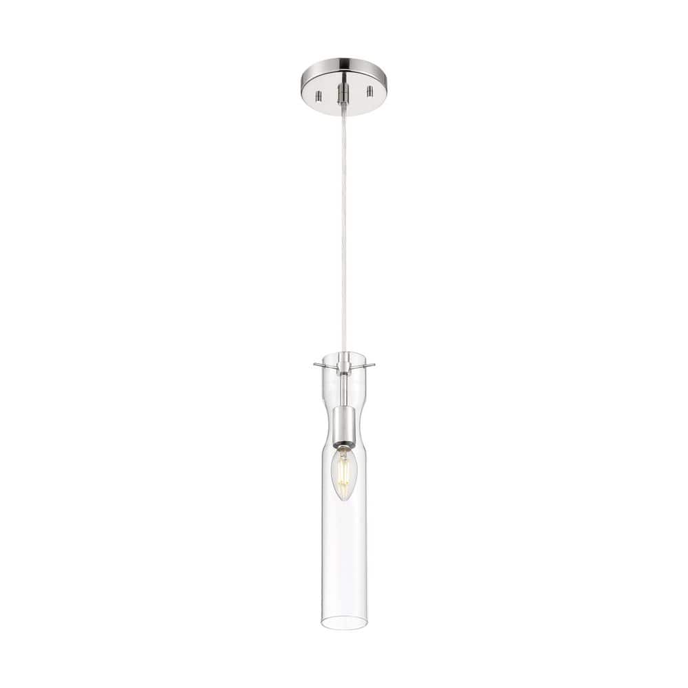 Spyglass 60-Watt 1-Light Polished Nickel Shaded Mini Pendant Light with Clear Glass Shade, No Bulbs Included price history on PriceWatchPro