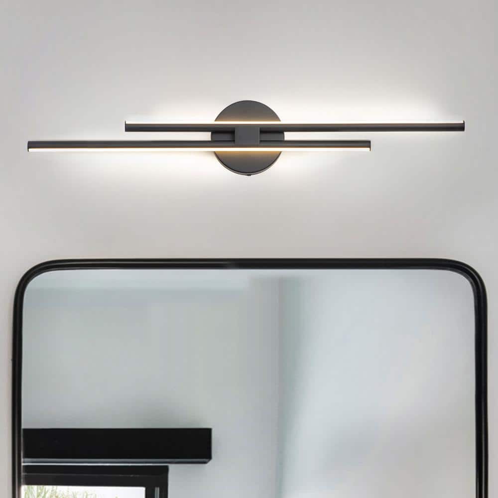 Bourget 31 in. 2-Light Black LED Vanity Light Bar with 3000K for Bathroom, Bedroom, Living Room price history on PriceWatchPro
