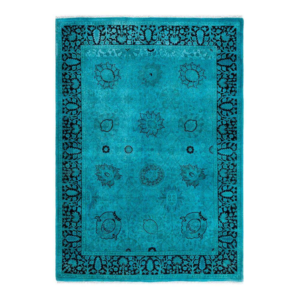 Overdyed Blue 4 ft. x 6 ft. Solid Wool Indoor Area Rug price history on PriceWatchPro