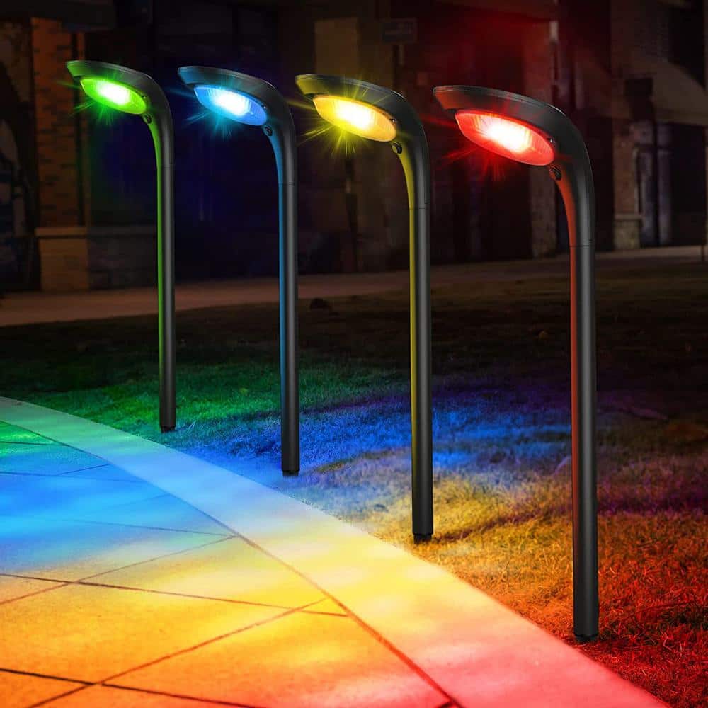 Solar Outdoor Lights Waterproof, Color Changing Lighting Modes Auto  On/Off Solar Landscape Bright Light B09MCRQGMY The Home Depot
