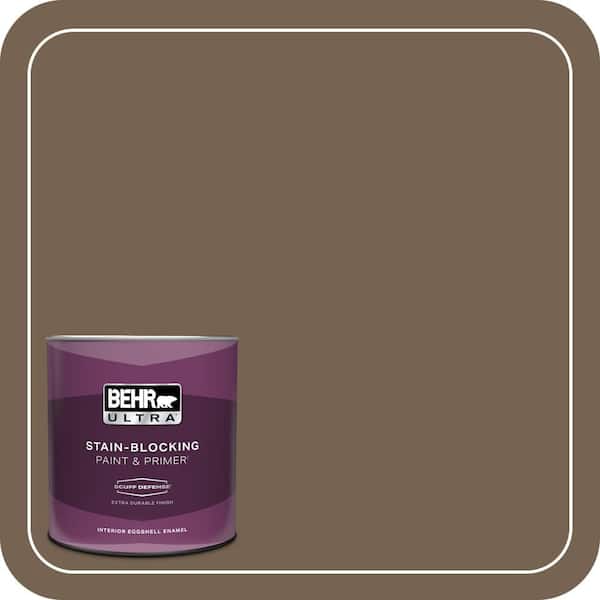BEHR ULTRA 1 qt. Home Decorators Collection #HDC-SM14-4 Tan Bark Trail Extra Durable Eggshell Enamel Interior Paint & Primer