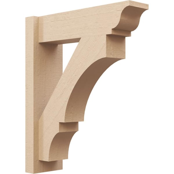Ekena Millwork 6 in. x 24 in. x 20 in. Balboa Traditional Rough Cedar Woodgrain Timberthane Polyurethane Outlooker, Primed Tan