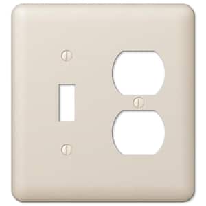 Declan 2 Gang 1-Toggle and 1-Duplex Steel Wall Plate - Almond