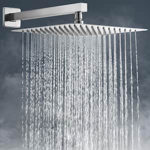 Rainfull Single-Handle 1-Spray Square Shower Faucet with 12 in. shower head in Brushed Nickel Valve Included