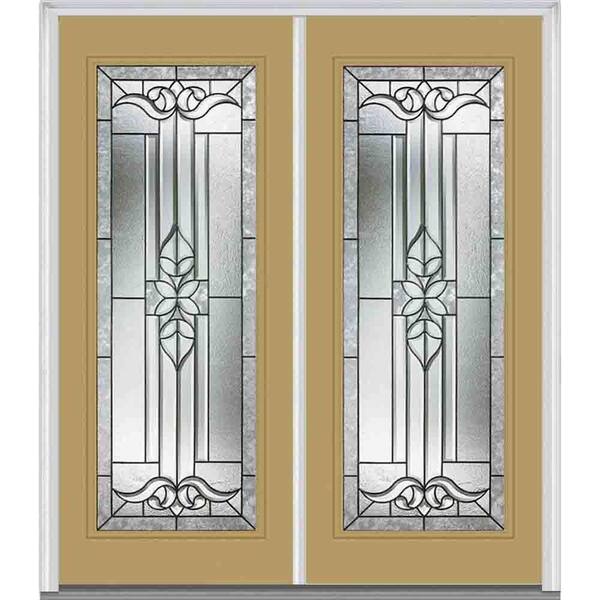 MMI Door 64 in. x 80 in. Cadence Left-Hand Inswing Full Lite Decorative Glass Painted Fiberglass Smooth Prehung Front Door