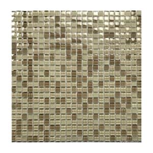 Swimming Pool Sand Beige Small Square Mosaic 0.375 in. x 0.375 in. Glass Wall Pool and Floor Tile (11 sq. ft./Case)