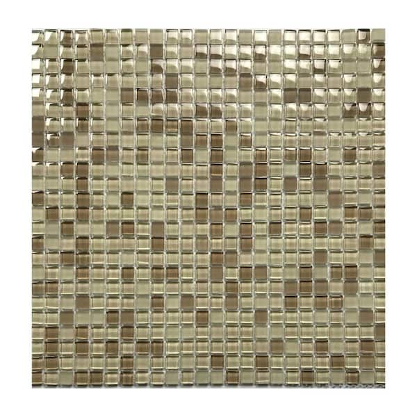 ABOLOS Swimming Pool Sand Beige Small Square Mosaic 0.375 in. x 0.375 in. Glass Wall Pool and Floor Tile (11 sq. ft./Case)